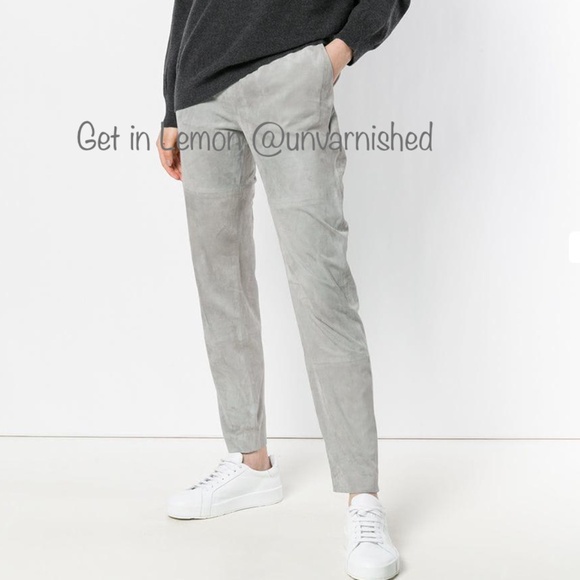 Fabiana Filippi‬ Lemon Genuine Suede Drawstring Waist Track Pant
